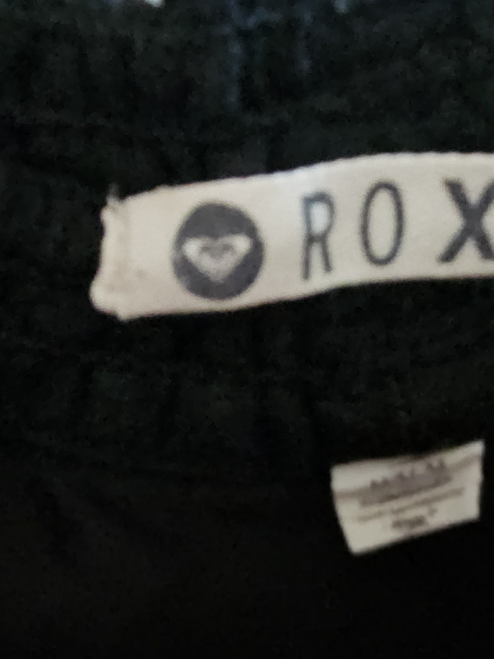 Roxy Black Athletic Shorts with White Rope Drawstring - Picture 5 of 5